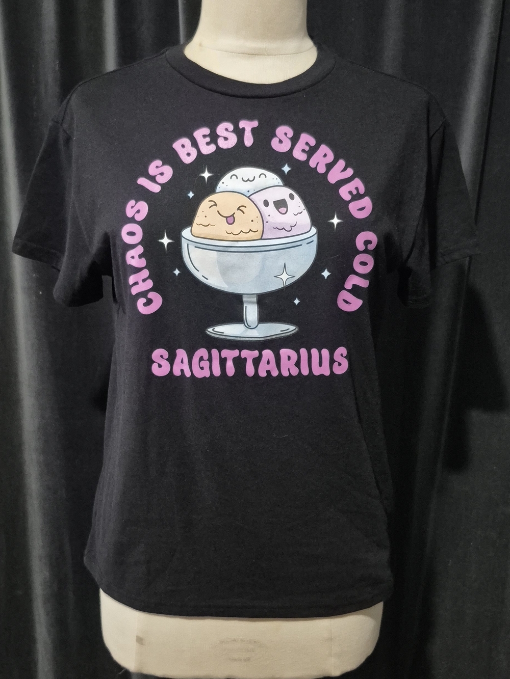 Black Graphic Tee With Pink Lettering (Box A)